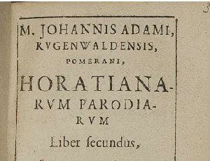 Parodia Horatiana - front cover